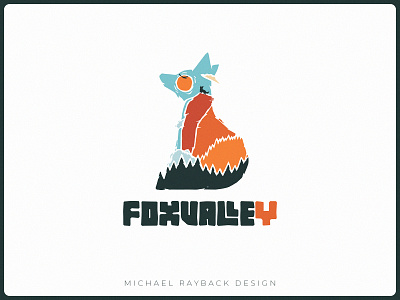 Foxvalley Logo design adventure animal bird brand branding forest fox landscape logo mountains nature sport sun travel valley waterfall