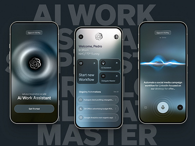 OpenAi OS Pro - Ai Work Assistant ai ai assistant aicompanion aiux assistant bot chat concept futuristic minimal openai pro tech virtual assistant work