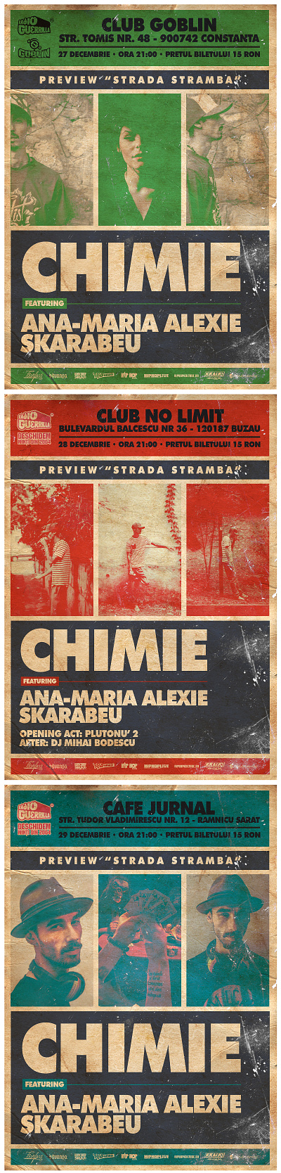 Chimie PREVIEW "Strada Stramba" - FLYERS artwork banner concert flyer flyers graphic design music print