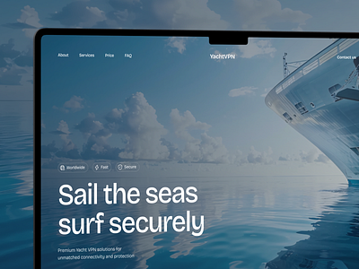 Sailing Secure: Yacht VPN branding development fast netflix no code no code development premium sail sea secure streaming services ui ux vpn web design web development worldwide yacht