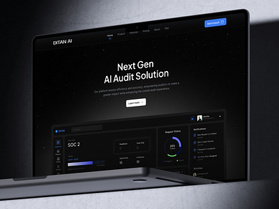 AI Audit Solutions - Client proposal 2 ai audit audit audit solutions auditor b2b dark dark mode figma landing page landing page design mockup saas saas software ui