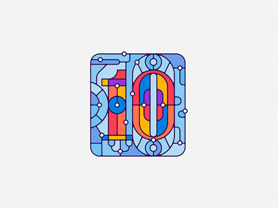 10 Years of Logo Design - Blog Post blog post cover cajva cajva style colorful decade of logo design illustration playfull stained glass te neayrs vitralium