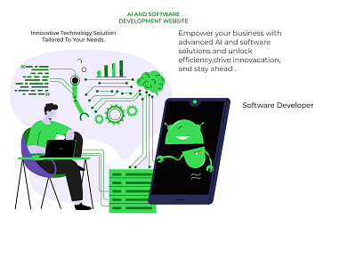 AI AND SOFTWARE DEVELOPMENT WEBSITE. logo ui