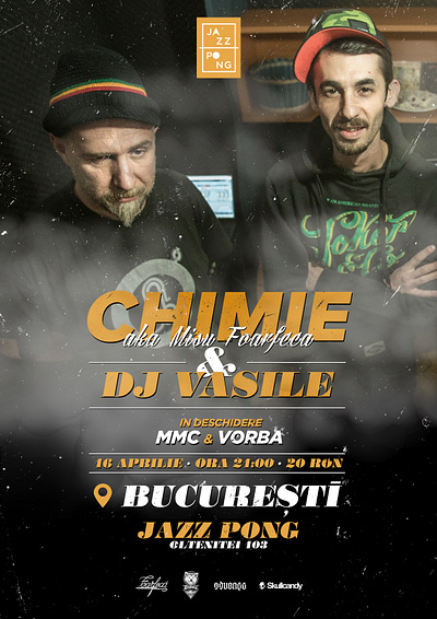 Chimie & DJ Vasile - FLYER artwork concert cover art flyer graphic design music print