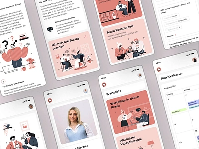 Mobile Platform | Speech Therapy | Palabra bento bento grid calendar cards medicine mobile mobile adaptation pink platform responsive responsive design therapy ui ux