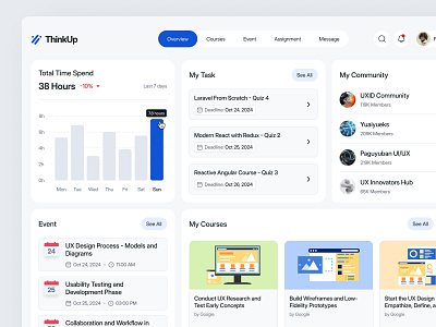 Course Learning Platform Dashboard clean dashboard course courses dashboard learn dashboard lesson online course product design saas dashboard ui ux web app