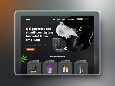 Vape Smoke Website Design herosection ui ui ux ux ui design web design website