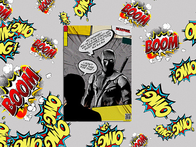 Deadpool Comic Poster animation deadpool designfun graphic design photoshop posterdesign ui