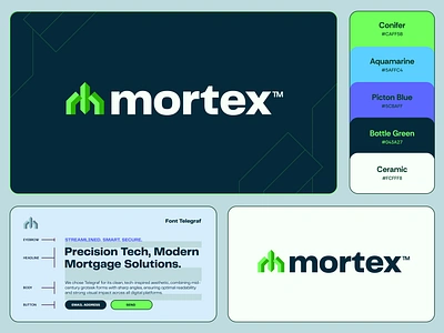 Mortex - Logo Design bracket brand identity design branding code creative logo home jeroen van eerden logo logos m logo modern logo monogram mortgage pin real estate style guide tech tech logo visual identity visual identity design