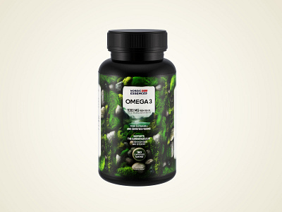 Omega 3 Complex Label Design 3d branding capsule complex design dietary eco fish oil food graphic design healthy identity label logotype nature omega package packaging supplement vitamin