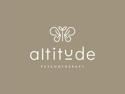 altitude psychotherapy logo altitude app branding butterfly design flower graphic design illustration logo psychotherapy typography ui ux vector