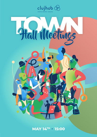 ClujHub "Town Hall Meetings" - Corporate FLYER artwork business corporate flyer graphic design print