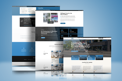 Custom Coworking Space Website Design - Modern Shared Office Sol coworking space digital engagement membership plans modern office solutions responsive design shared office website uxui design web development wordpress development