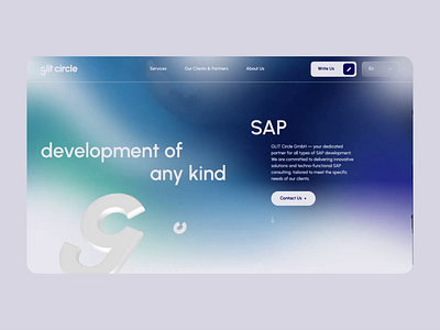 Glit Circle — Website design 3d animation company consulting deve development functional gradient innovate landing logo partner project sap software tech technical technologies ui website