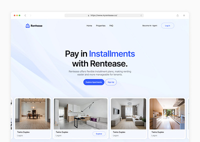 My Rentease Hero section. design proptech realestate tech ui ui design ux ux design