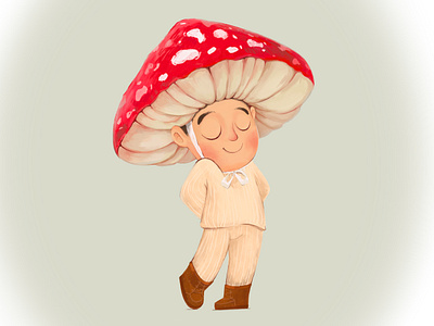 🍄 The Mushroom Gatherer: A Boy's Woodland Adventure 🍄🌿 art boy branding digitalart illustration kidsillustration mushroom