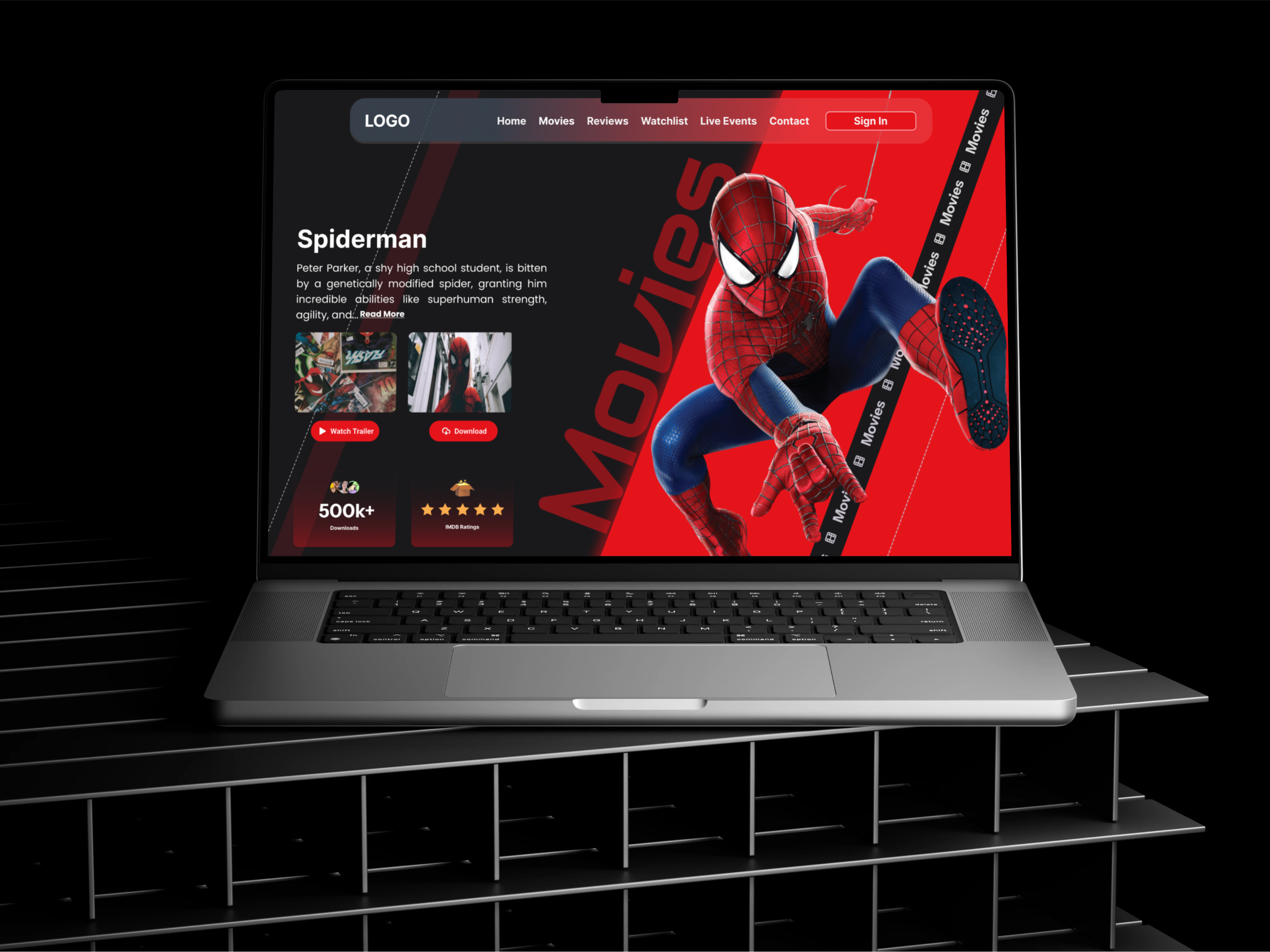 Super Hero Movies Web Design batman branding colorography dark graphic design hero marvel movie popular spiderman super hero superman ui user interface viral