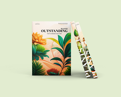 Cover of the book Outstanding Plants book books branding cover covers design font photoshop style typography