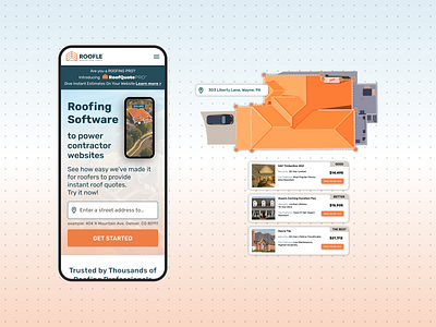 Roof Quote Pro Mobile Experience design ecommerce mobile mobile app ui ux