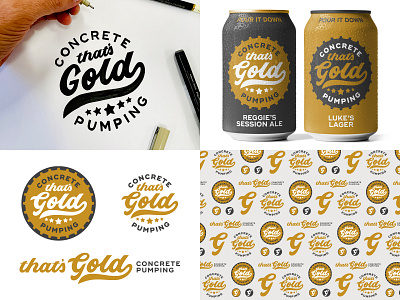 That's Gold beer bottle cap branding can design gold lettering logo logo design matt vergotis process verg