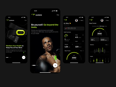 Garmin APP android animation app design application black box charts fighting ios sport ui