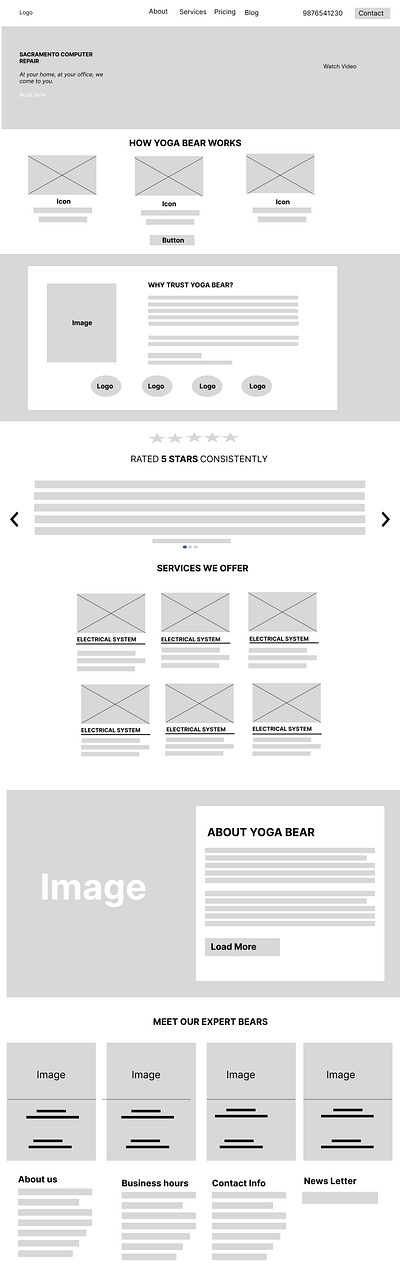 Wireframing of Computer repair company