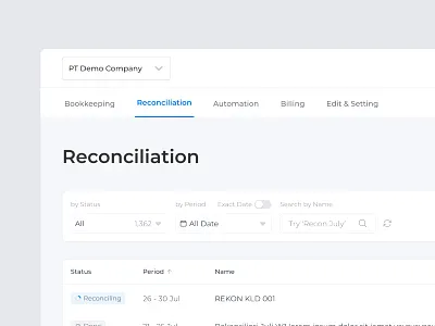 Product Tab SaaS date filter finance fintech saas search status tab bar table ui