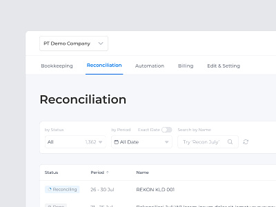 Product Tab SaaS date filter finance fintech saas search status tab bar table ui