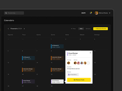 Digital school app - Schedule add event app calendar dark mode digital school event file filters interface design months schedule selected event students summary tutors ui ux ux ui visual design web app