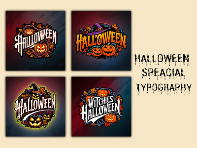 halloween typography design 3d branding graphic design halloween horror logo motion graphics typography ui