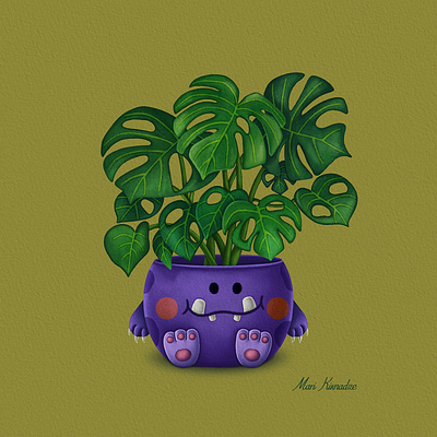 Cute Plants 2dart aloe vera cactus character design cute plants digital art digital painting illustration jade plant monstera deliciosa pilea peperomioides polka dot begonia procreate stylized visual development