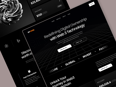 BITVERSE : WEB 3 Company Landing Page agency bitcoin crypto crypto currency design illustration interface landing landing page mobile ui ui design uiux web 3 web3