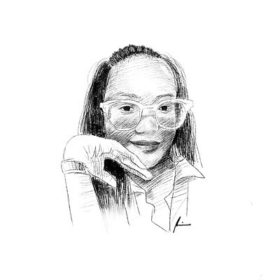 College portrait digital art illustration pencil art people portrait sketch