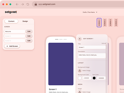 Setgreet App Builder greet mobile app onboarding walkthrough welcome screen