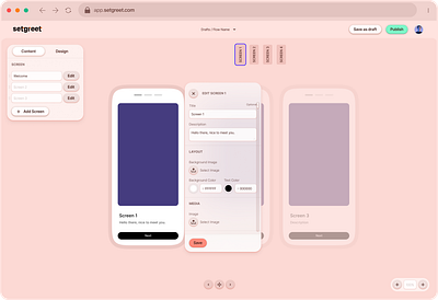 Setgreet App Builder greet mobile app onboarding walkthrough welcome screen