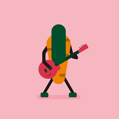 Carrot Metal — Animated Banner animation carrot design guitar illustration motion graphics vector