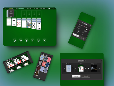 Solitaire game design desktop game mobile tablet ui ux