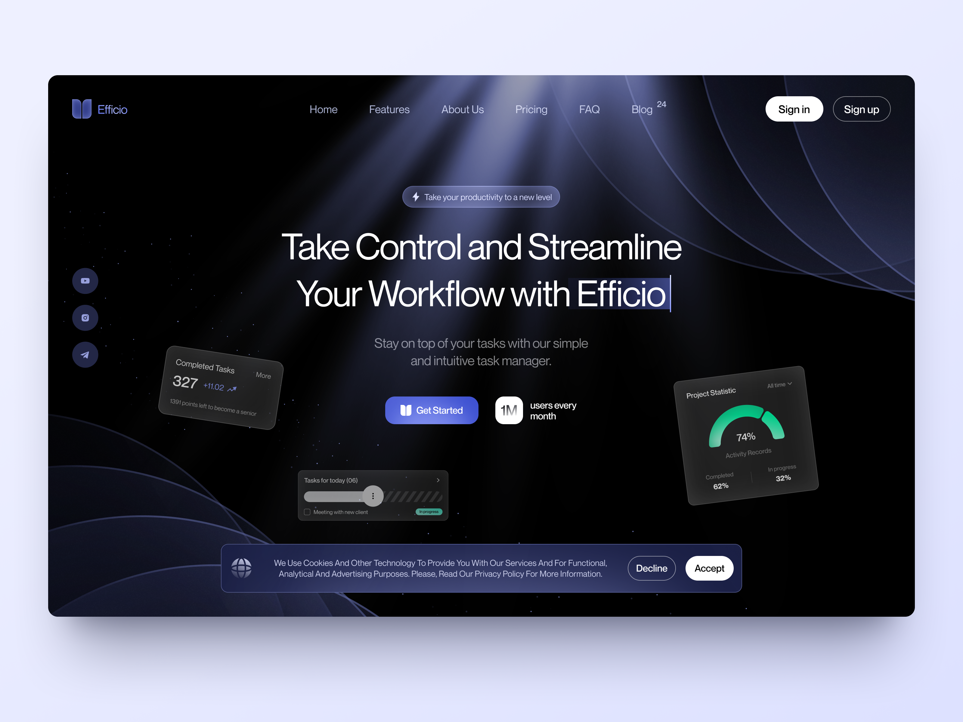 Example of Efficio - Web Design for SaaS