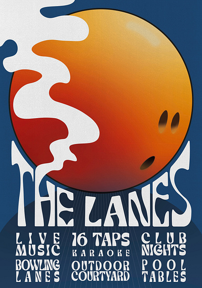 The Lanes Poster festival graphic design layout design music poster design promotional poster retro venue