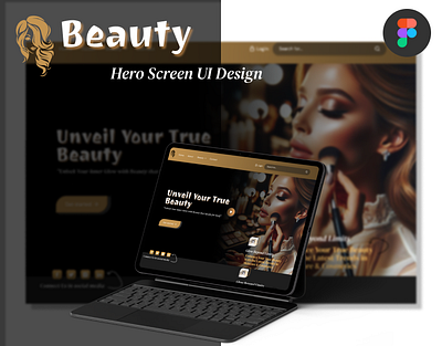 Beauty - Hero Screen UI Design beauty figma hero screen salon ui