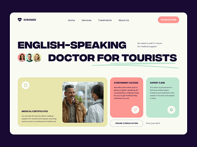 Web Site for Medical Clinic — Euromed clinic design doctor medical support medicine ui uiux ux web web design website