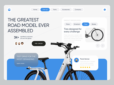 City-bikes selling concept bikes design landing sales ui