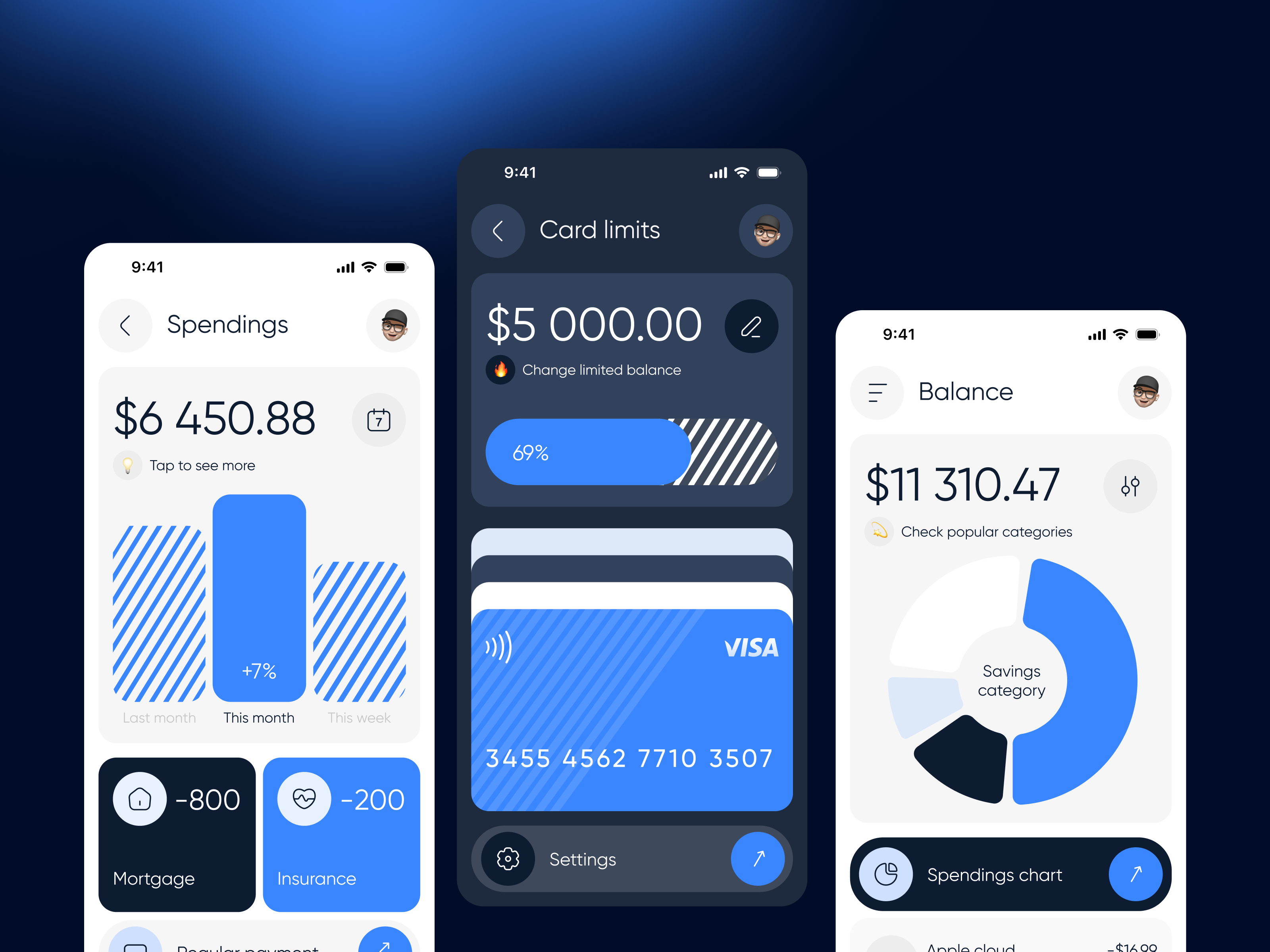 Banking App Concept app app design banking budget design material mobile statistic visa wallet