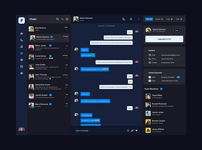 Ping - Desktop Chat Application UI/UX Design | Dark Mode chat components figma styles ui variants web design