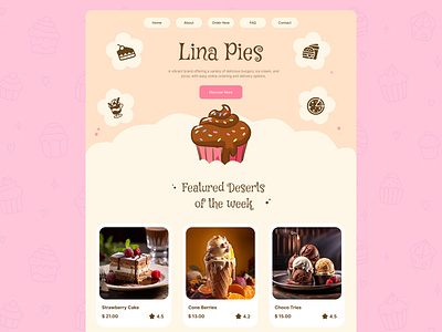 Deserts Ordering Website app app design branding cake order cake website design figma food design food order juice website logo order website order website ui ui ui design web design website website design website ui