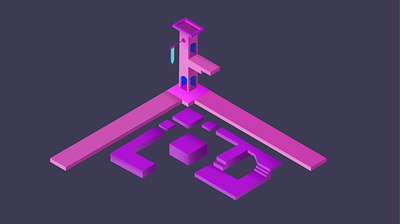 ISOMETRIC TOWER adobe illustrator affinity desinger designer illustration isoemtric purple tower