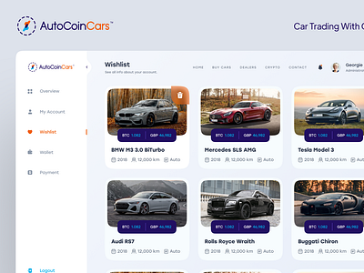 AutoCoinCars - Car Trading with Cryptocurrencies 3d branding graphic design ui