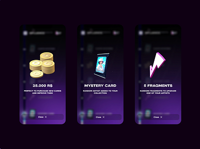 Game Rewards 3D Elements 3d app assets cards game mobile product design rap tgc ui