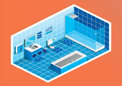 ISOMETRIC BATHROOM adobe illustrator affinity designer bathroom isometric vector