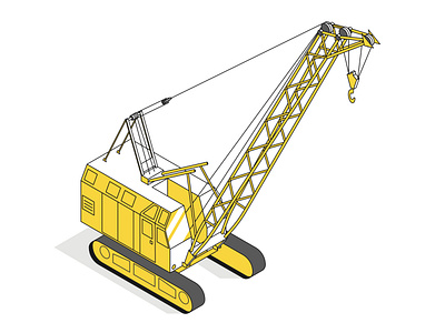 Сrawler crane isometric illustration affinity designer crawler crane heavy eqipment isometric illustration vector illustration vehicle